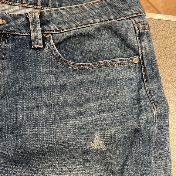 White House Black market girlfriend jeans Size 10 silver stitching stretch! - Picture 5 of 10